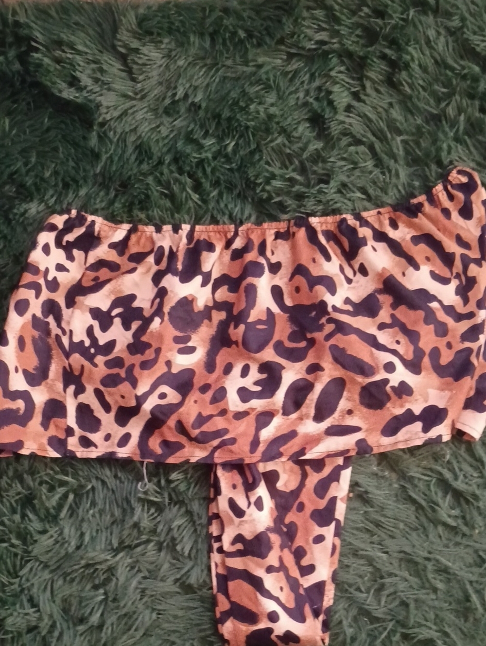 Women’s Leopard Print Off-Shoulder or tie back Tank Top - Brown/Black
